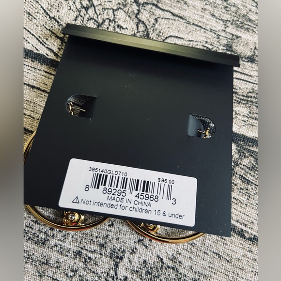 NWT! Coach double hoop earrings with a sparkling pavé crystal stud + gift wrap! - Picture 10 of 13